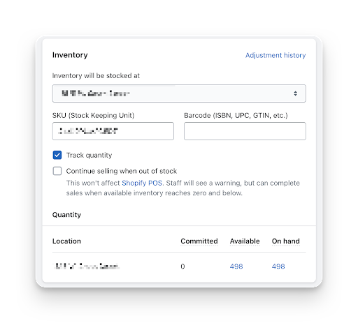 shopify's inventory settings