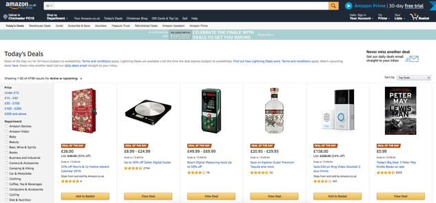  screenshot of products on Amazon. 
