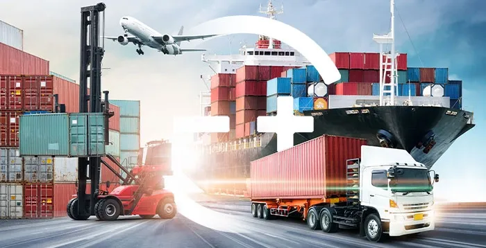 Shipping containers on a dock.