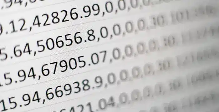 A close-up of a numbers.