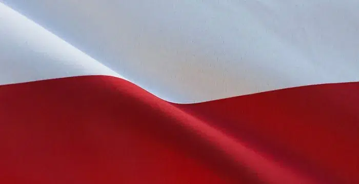 Poland flag waving.