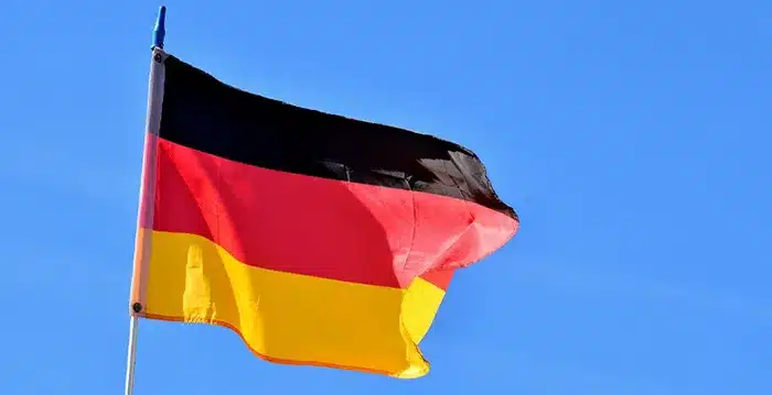 German flag waving.