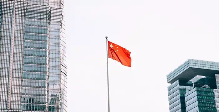 China flag waving.