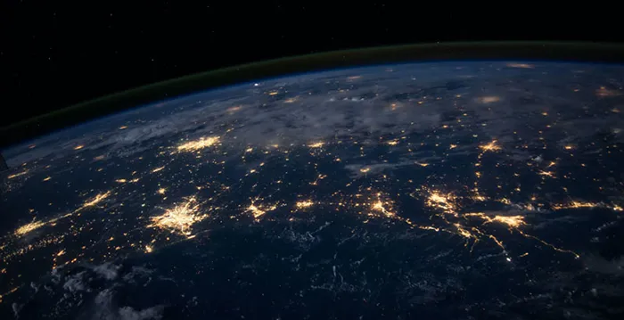 A view of the earth from space.