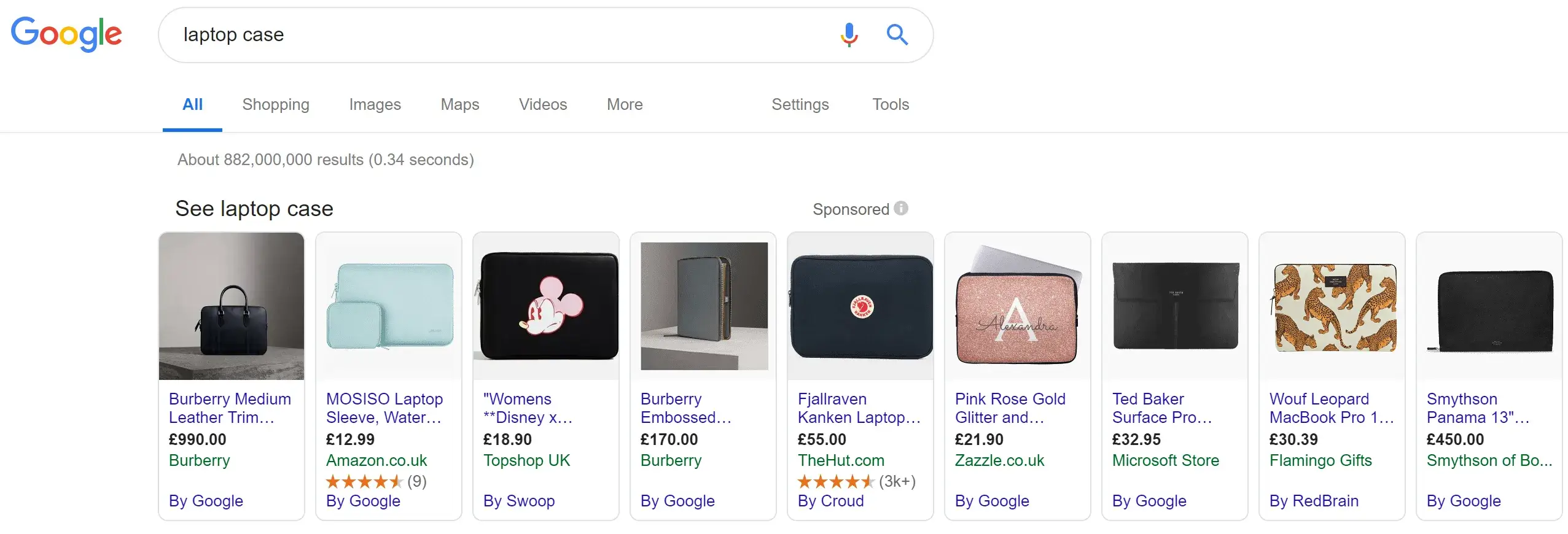 Google Shopping Ads Example