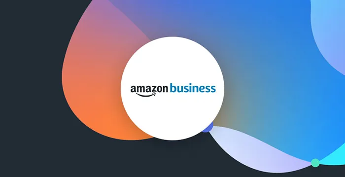 Amazon Business logo in white circle.