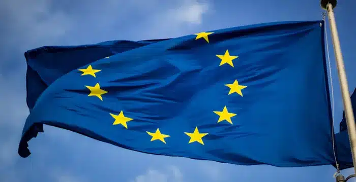 European Union flag waving.