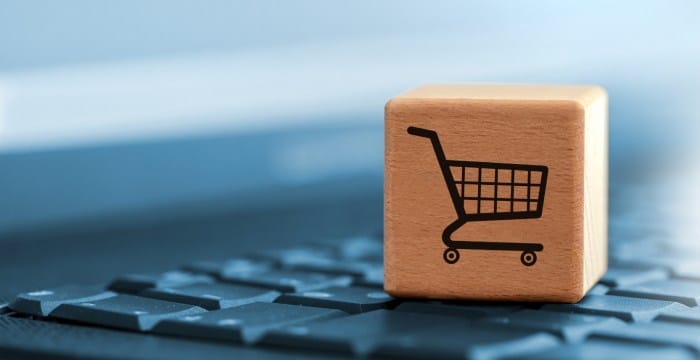 an ecommerce grocery cart on a laptop