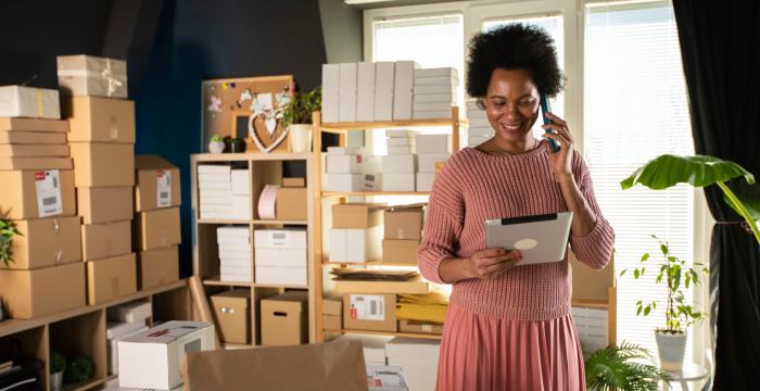 a small business owner selling products on Facebook