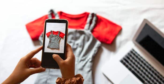 an ecommerce business owner capturing product photography