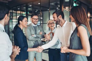 Procurement team welcoming partner suppliers