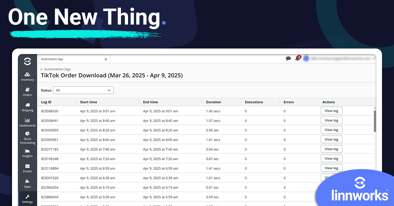 linnworks tutorials automation logs