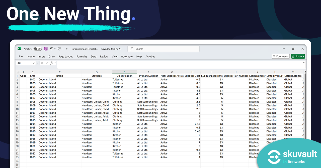 skuvault tutorials CSV for importing