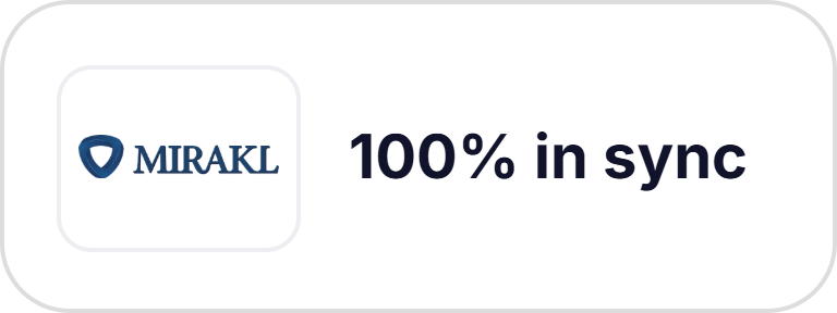 Mirakl 100 Pct Synched Chip